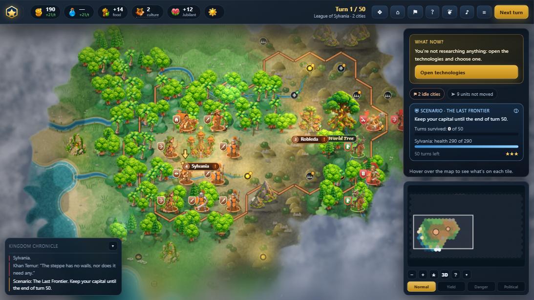In game: the objective and its progress on the right
