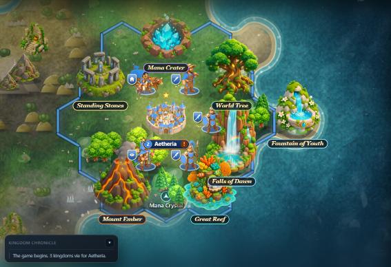 The seven natural wonders, together for the photo (a game has 3 to 6, spread out)